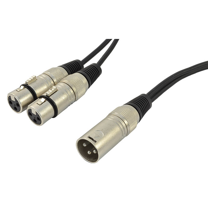 XLR Male To Two XLR Female Splitter Cable