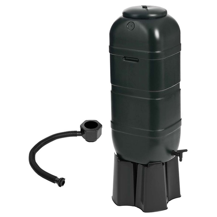 100L Slimline Water Butt Set Including Tap With Stand and Filler
