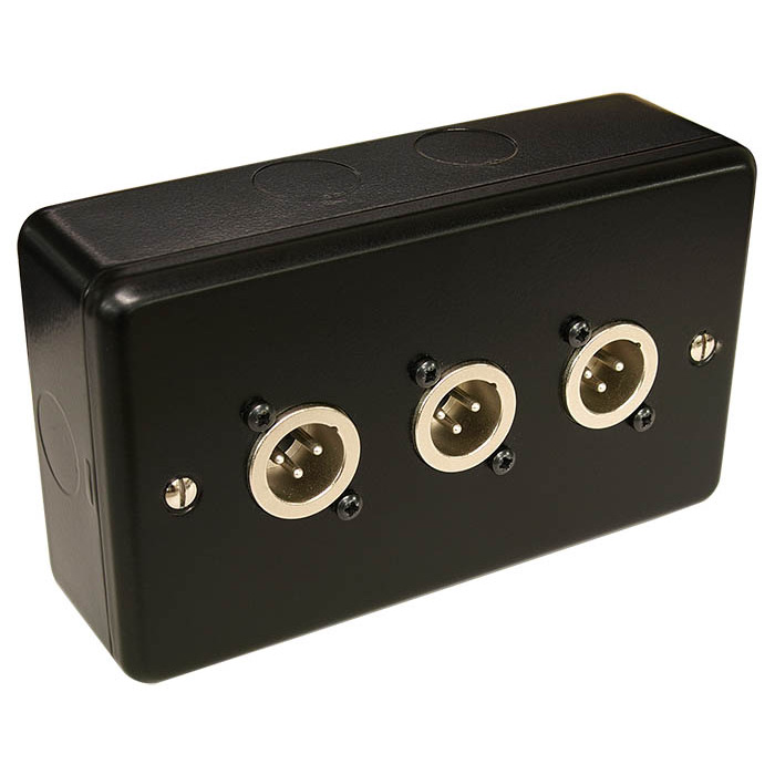 3 Way XLR 3 Pin Plate with Surface Mount Box