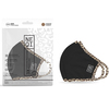 NEQI Face Coverings Black with Leopard Trim S