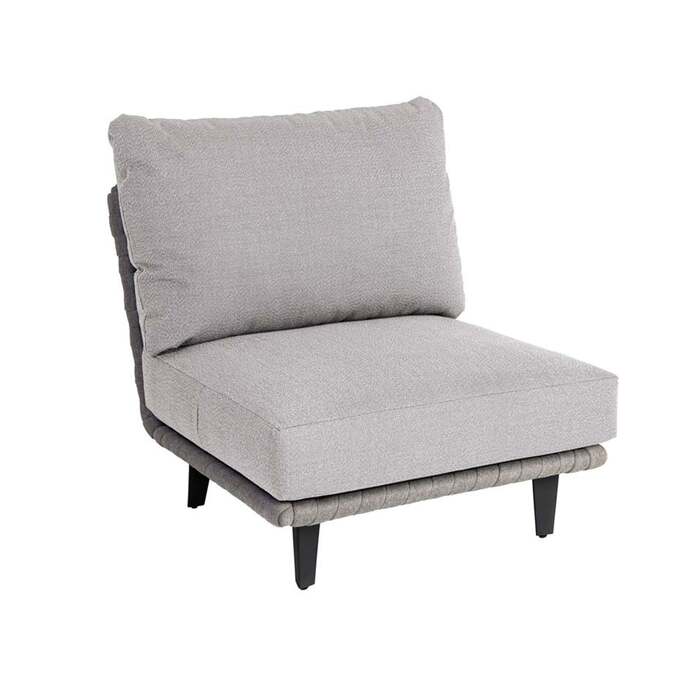 Alexander Rose Outdoor Cordial Luxe Light Grey Mid Module with Cushion, Grafito