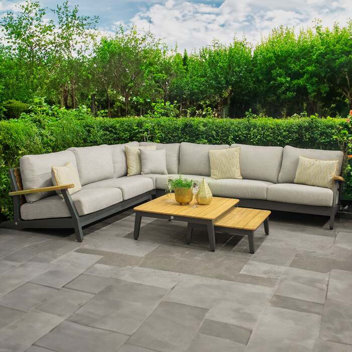 Bracken Outdoors Stockholm Aluminium Rectangular Corner Sofa Set