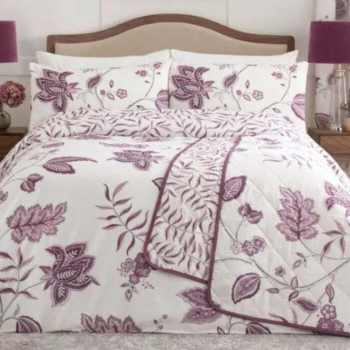 Polycotton Floral Breeze Plum