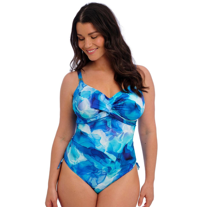 Fantasie Saunton Sands Underwired Twist Front Swimsuit - Dazzling Blue - 34D