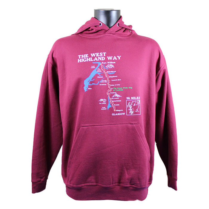 West Highland Way Adult Hoodie M Burgundy