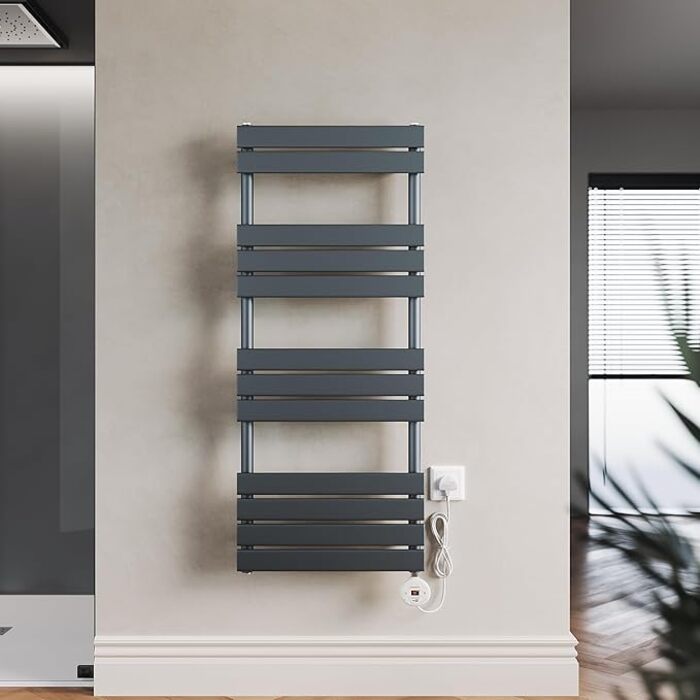 ELEGANT Anthracite Electric Towel Radiator with Wi
