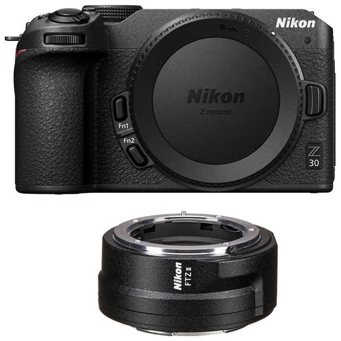 Nikon Z30 Mirrorless Camera Body with FTZ II mount adapter