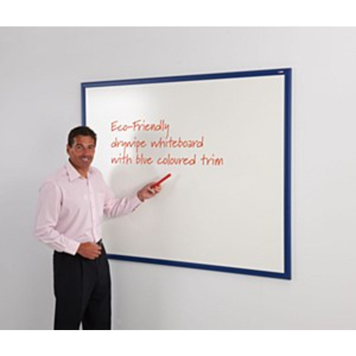 WriteOn Eco-Friendly Whiteboard 1800 x 1200mm Blue frame