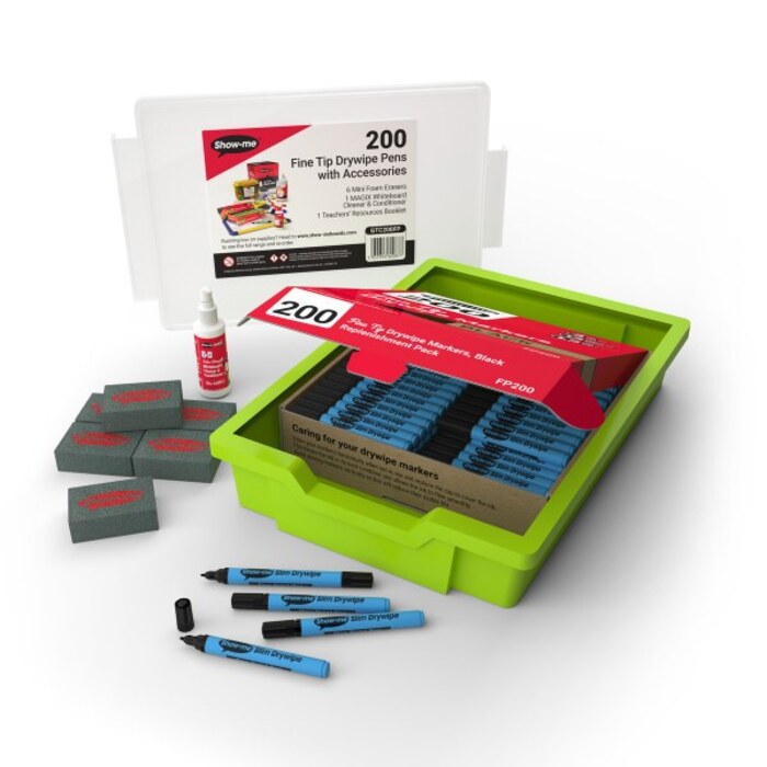Show-Me Slim Barrel Drywipe Pens - Black