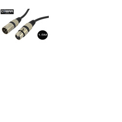 1. 5M XLR to XLR Lead 3pin Male to Female Black