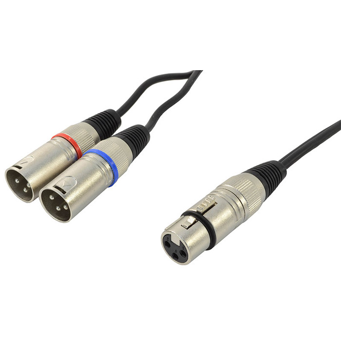 XLR Female To Two XLR Male Splitter Cable