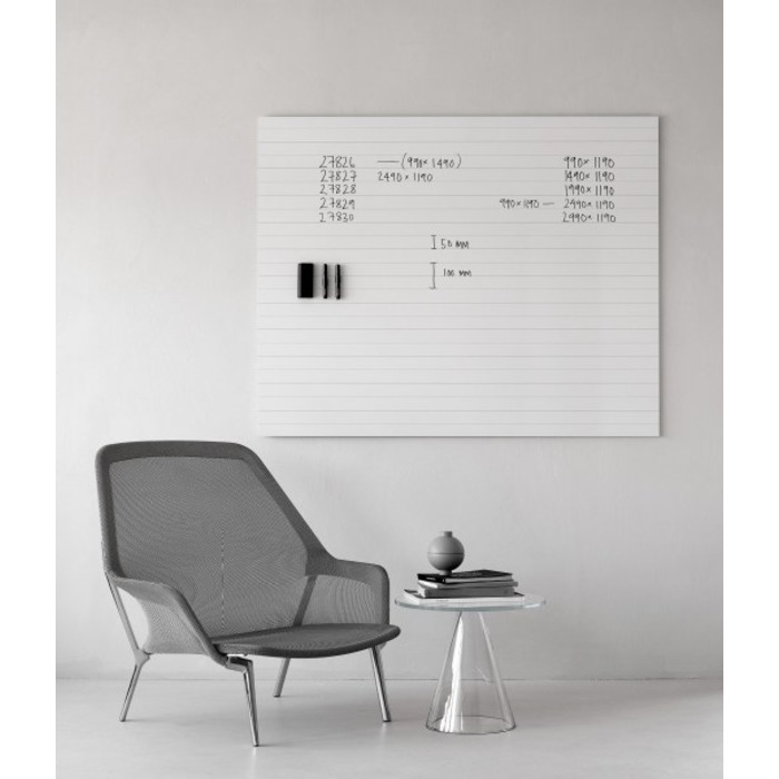AIR Frameless Whiteboard 2490 x 1190mm WHITE LINED