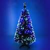 Green Fibre Optic Christmas Tree 2ft to 6ft with Multicoloured Fibre Optic Lights, 5ft