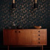 Catskills Woodland Wallpaper Midnight Blue and Copper