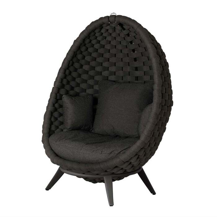 Alexander Rose Cordial Luxe Dark Grey Lucy Chair with Base, Grafito