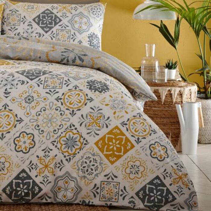 Polycotton Morocco Ochre - Extra Large Single Duvet Cover Set
