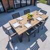 Bracken Outdoors Seattle Teak and Aluminium 6 Seat Rectangular Dining Set