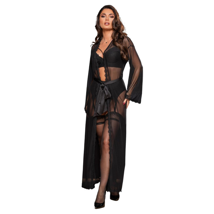 Pour Moi For Your Eyes Only Mesh And Lace Maxi Gown