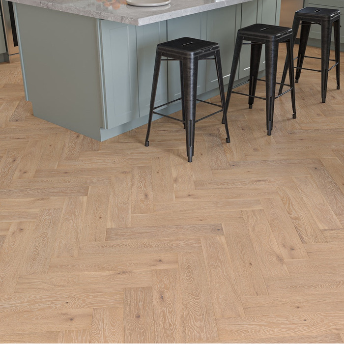 Lusso Rome Herringbone Smoked Grey Brushed & Oiled Engineered Oak