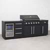 Draco Grills Fusion 6 Burner Black Outdoor Kitchen with Modular Side Burner and Single Fridge, Mid February 2026