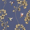 Harlequin Amazilia Hummingbird Wallpaper Indigo Blue