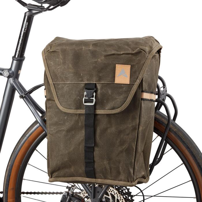 Heritage 40 Litre Cycling Pannier | 40 L | Olive | Cotton | Reflective | Showerproof | Spacious Storage for Ultimate Cycling Adventures | Altura | Alt