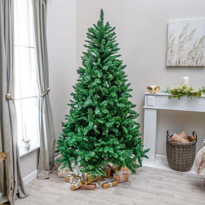 Sandringham Artificial PVC Green Christmas Tree 5FT, 6FT, 7FT, 9FT, 5ft (1. 5m)