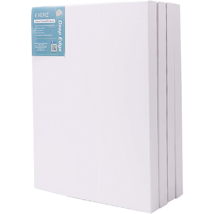 EXERZ 80x100cm Framed Canvas Deep Edge 3. 8cm/ 380GSM/ Stretched Canvas 100% Cotton - 4pk