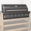 Draco Grills Outdoor Kitchen 6 Burner Build In Deluxe Black Stainless Steel Barbecue with Rear Burner, Mid February 2026
