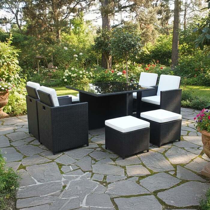 Bracken Outdoors Florida 4 - 8 Seater Brown Rattan Garden Furniture Cube Set, End of February 2026