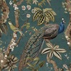 Peacock Woods Wallpaper Aqua