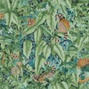 Lemur Leaves Wallpaper Aqua