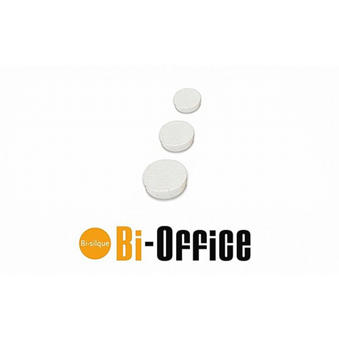 Bi-Office Magnets 30mm White, Pack of 10