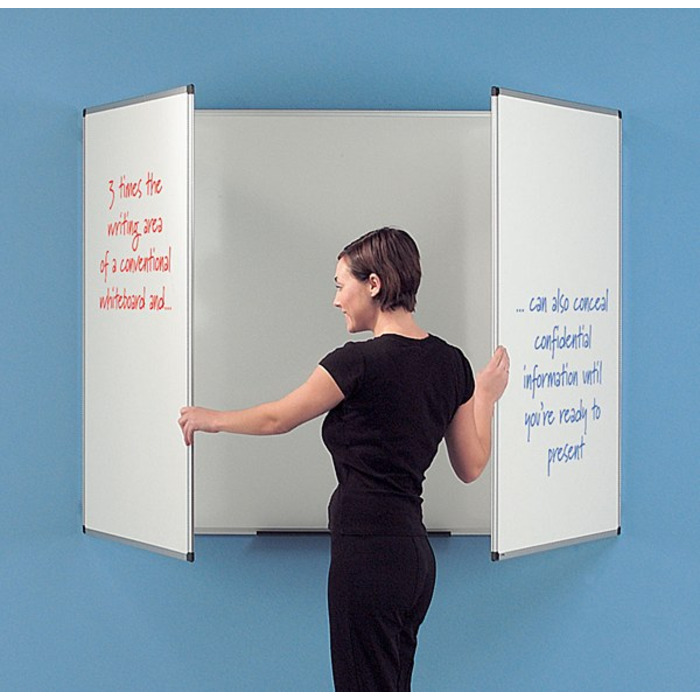 Spacesaver Folding Whiteboard 900 x 1200mm Magnetic Surface