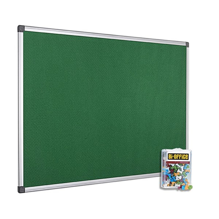 Bi-Office 600x450mm Green Felt Noticeboard and Pins