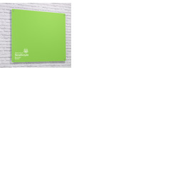 Magnetic Glass Board with your Logo 1000 x 650mm Lime