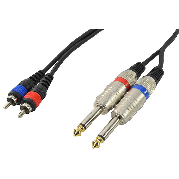 Dual Phono RCA To 1/4 Inch (6. 35mm) Jack Lead 6m