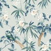 Oriental Floral Birds Wallpaper Grey