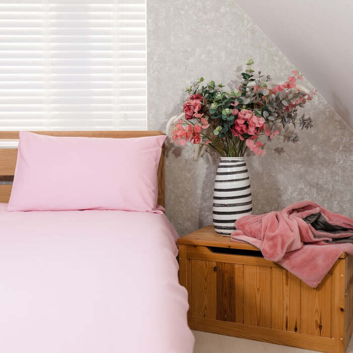 Polycotton Antique Rose Extra Large Single Duvet Cover Set - Slightly Marked