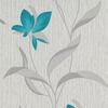 Fleur Textured Vinyl Wallpaper Teal Erismann 9730