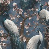 Play of Light Peacock Textured Vinyl Wallpaper Navy Erismann 10414