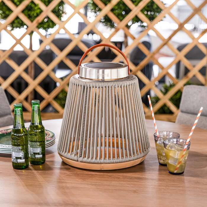 Bracken Outdoors Aurora Curved Light Grey Solar Garden Lantern