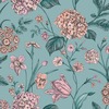 Amelie Hydrangea Wallpaper Teal