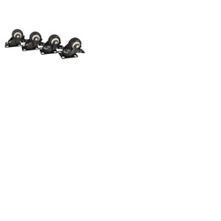 4x Castor Wheels Breaked Inc Fixings for Cobra Case Metal Racks