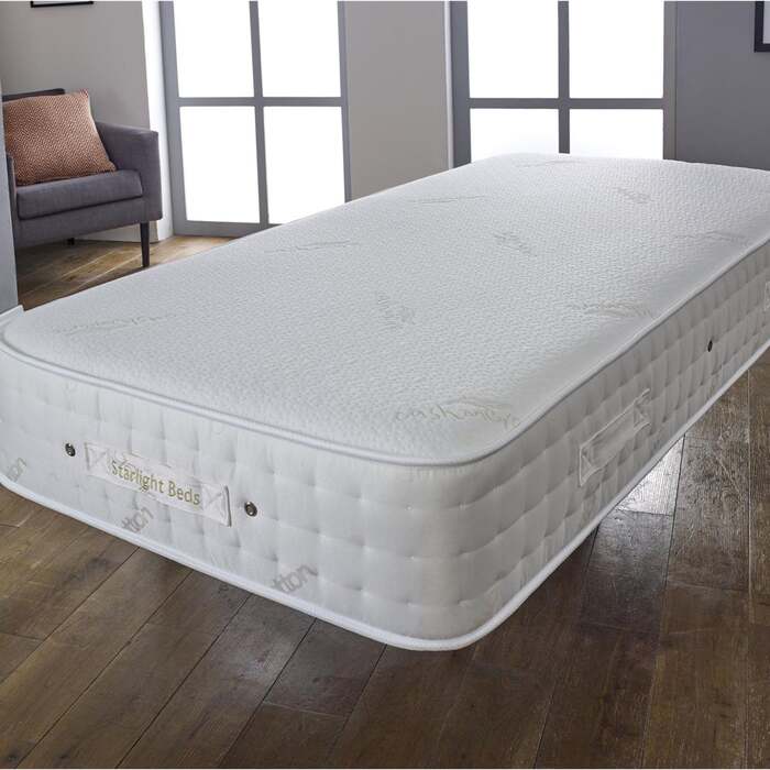 Starlight Beds 9" Deep Cashmere Fabric Medium Firm Pocket Spring Mattress - 2ft6 Small Single Mattress (75cm by 190cm)