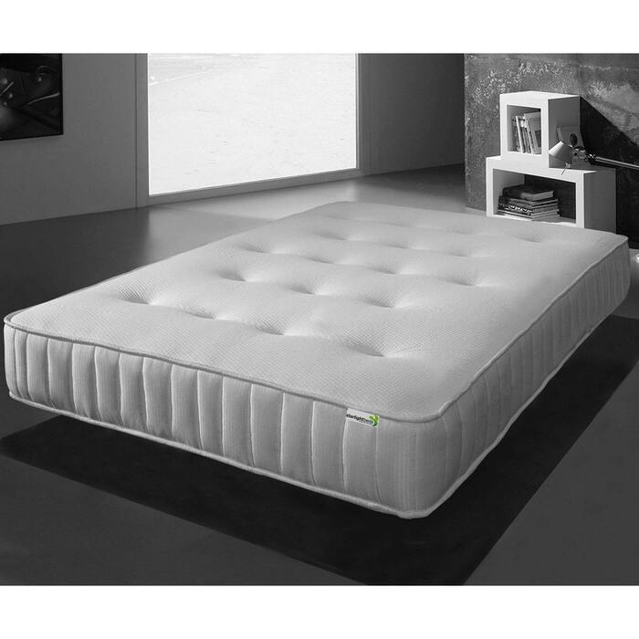 Starlight Beds™ 8" Deep Hand Tufted Luxurious Memory Foam and Spring White Mattress - 2ft6 by 5ft9 Shorty Mattress (75cm by 175cm)