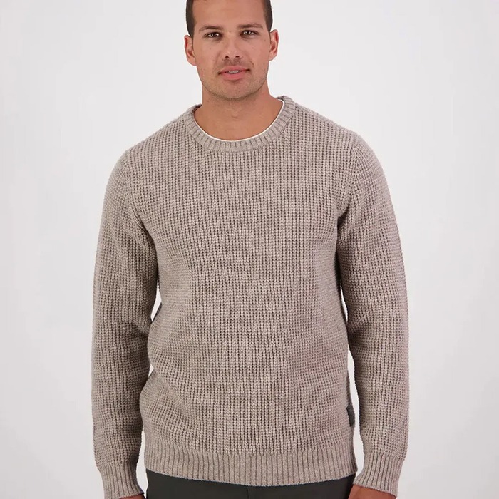 Swanndri Men's Fistral Waffle Knit Fleece Taupe L