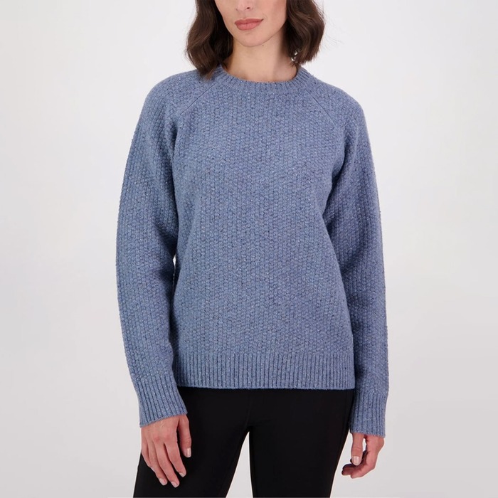 Swanndri Women's Lyttelton Waffle Stitch Crew Neck Jumper Oceanview 10
