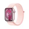 Apple Watch Series 9 GPS, 41mm Pink Aluminium Case Light Pink Sport Loop