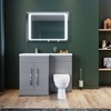 ELEGANT 1100mm Left Hand High Matt Grey Vanity Unit & Back to Wall Toilet Unit with D